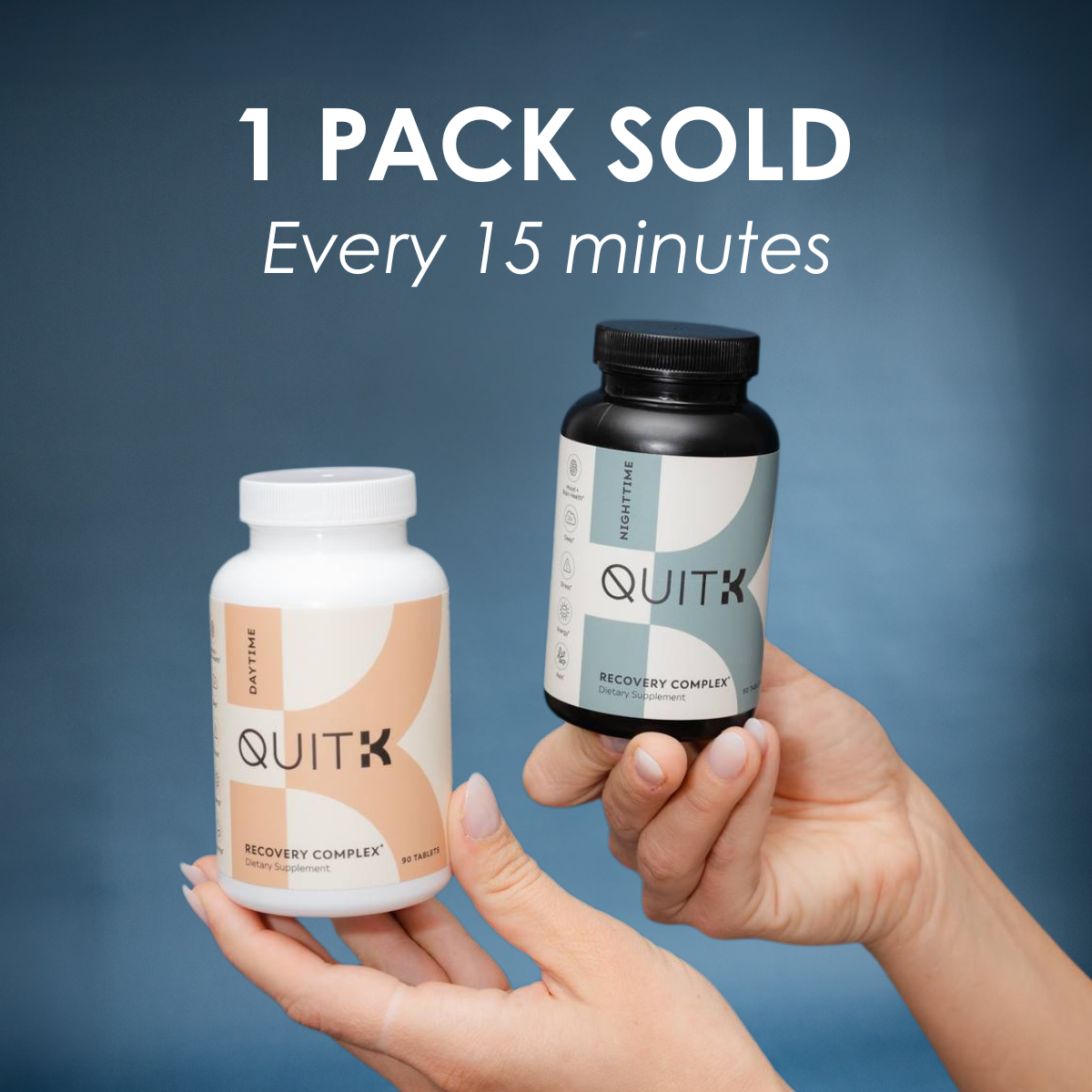 QuitK - 30 Day Supply - Detox & Recovery - Day & Night Complex
