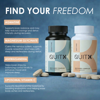 QuitK - 60 Day Supply - Detox & Recovery - Day & Night Complex
