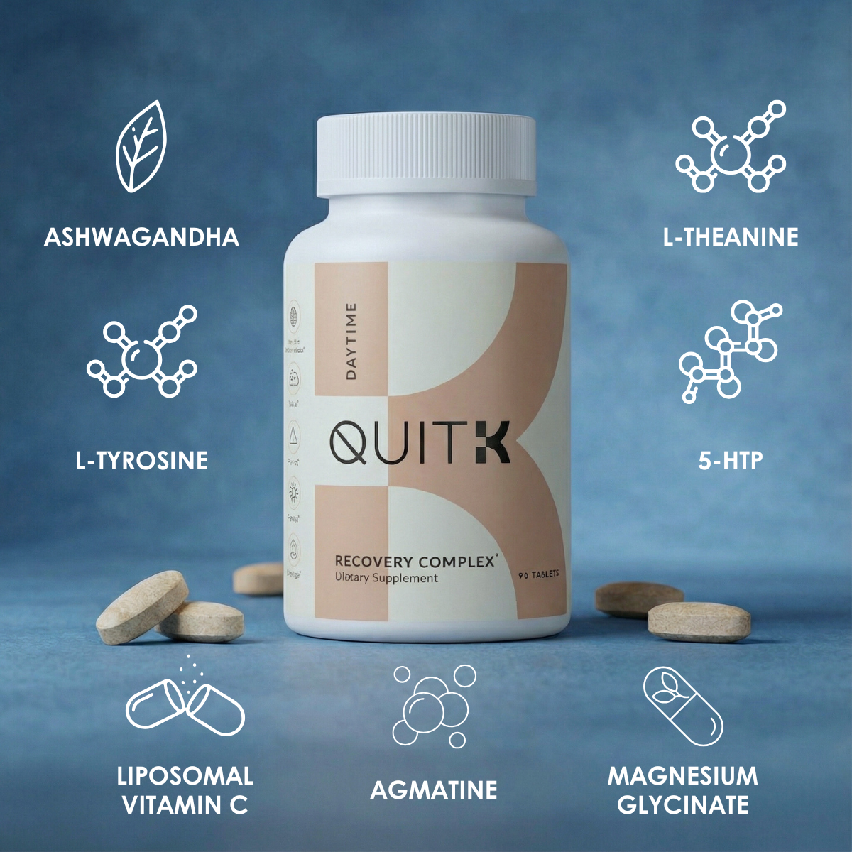 Discount Not available - QuitK - 30 Day Supply - Withdrawal & Detox - Day & Night Recovery Complex Pack