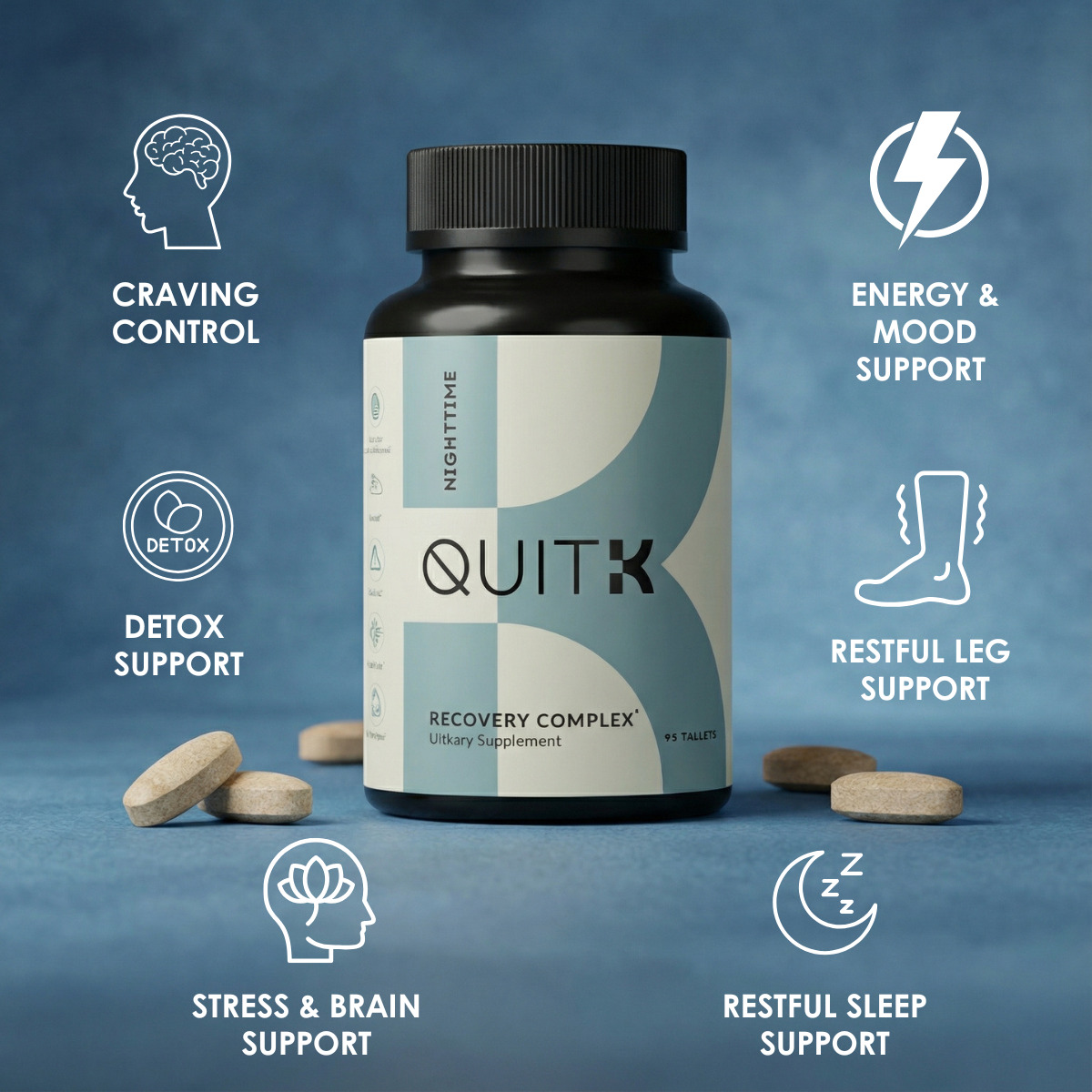 Discount Not available - QuitK - 30 Day Supply - Withdrawal & Detox - Day & Night Recovery Complex Pack