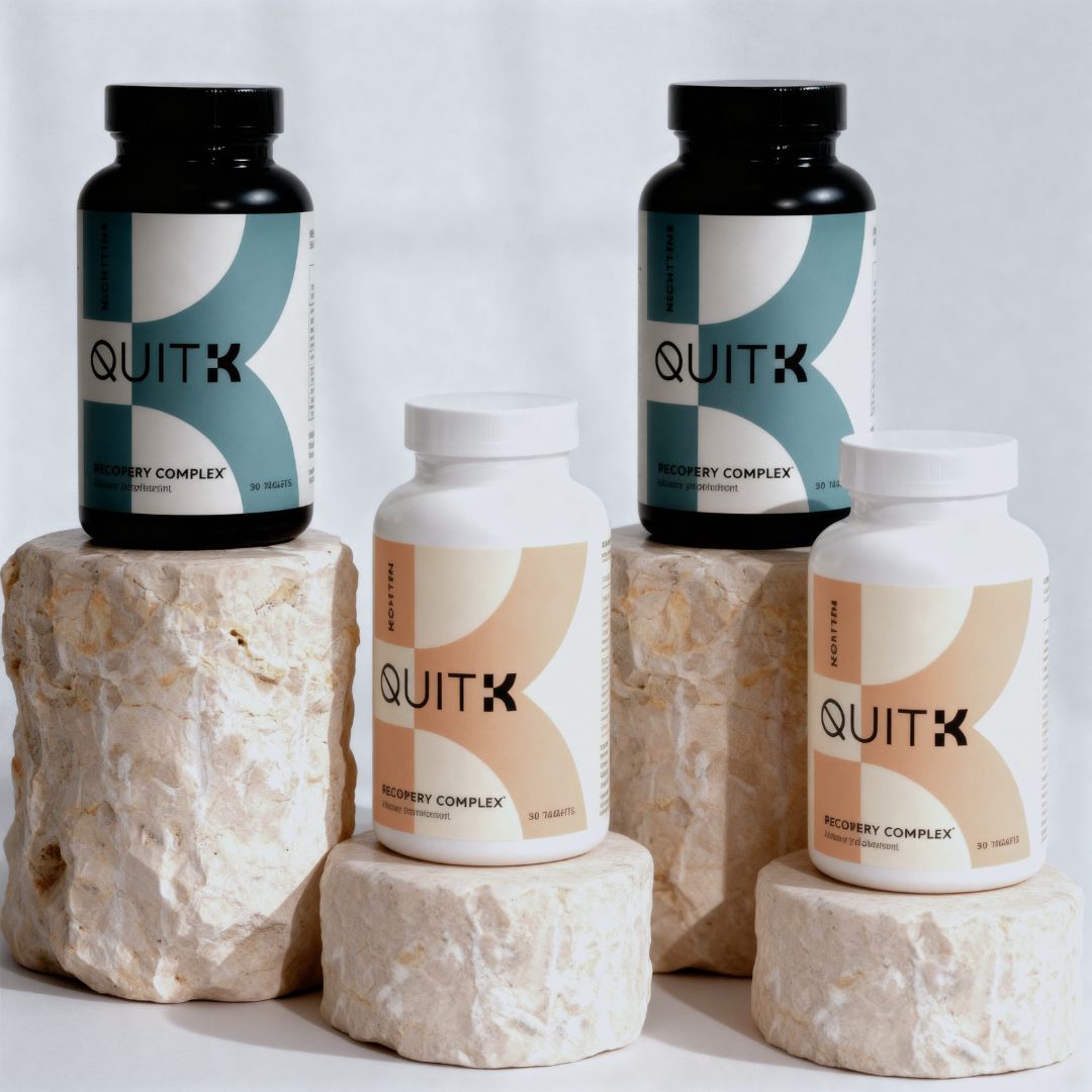QuitK - 60 Day Supply - Withdrawal & Detox - Day & Night Recovery Complex Pack